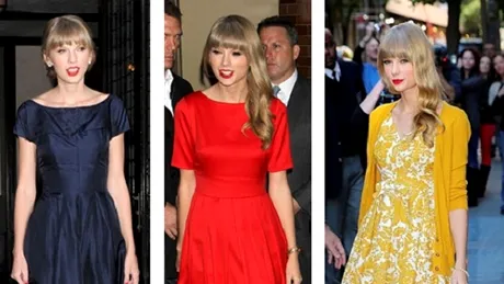 Stilul Taylor Swift - într-o singură zi a schimbat 3 rochii inspirate de anii '60