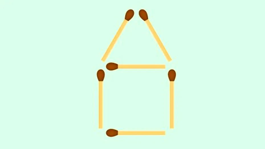 Test IQ exclusiv pentru genii | Mutați 2 chibrituri pentru a forma 5 pătrate!