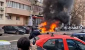 Doi soţi au rămas captivi într-un Smart electric care a luat foc în București! Femeia a ars de vie