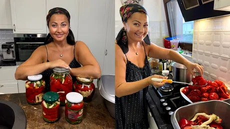 Rețeta Gabrielei Cristea pentru gogoșari opăriți în oțet cu zahăr. Cum prepară vedeta murăturile