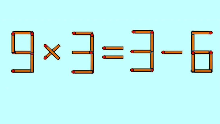 Test IQ cu chibrituri | Mutați un singur băț, pentru a corecta 9x3=3-6