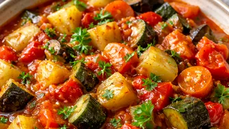 Rețeta ghiveci de legume. O bunătate în Postul Paștelui! Se gătește ușor și e o mâncare sățioasă