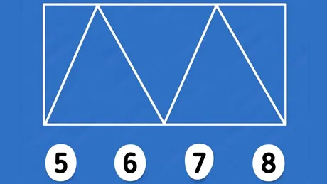 Test de inteligență | Câte triunghiuri sunt, în total: 5, 6, 7 sau 8?