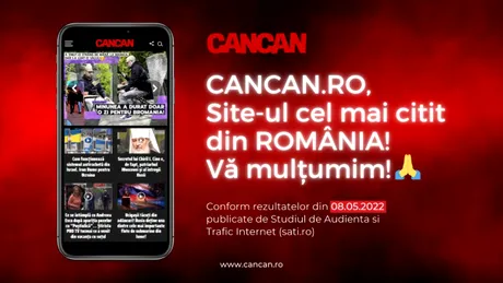 CIFRE OFICIALE. CANCAN.RO, cel mai citit site din România pe 8 mai!