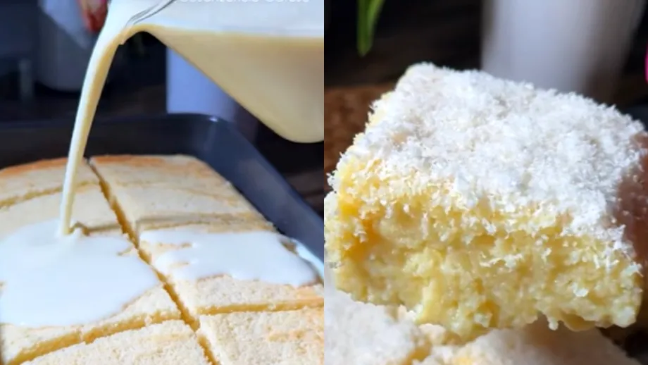 Prăjitura cu cocos care a cucerit internetul. Desertul copilăriei, gata în doar câteva minute