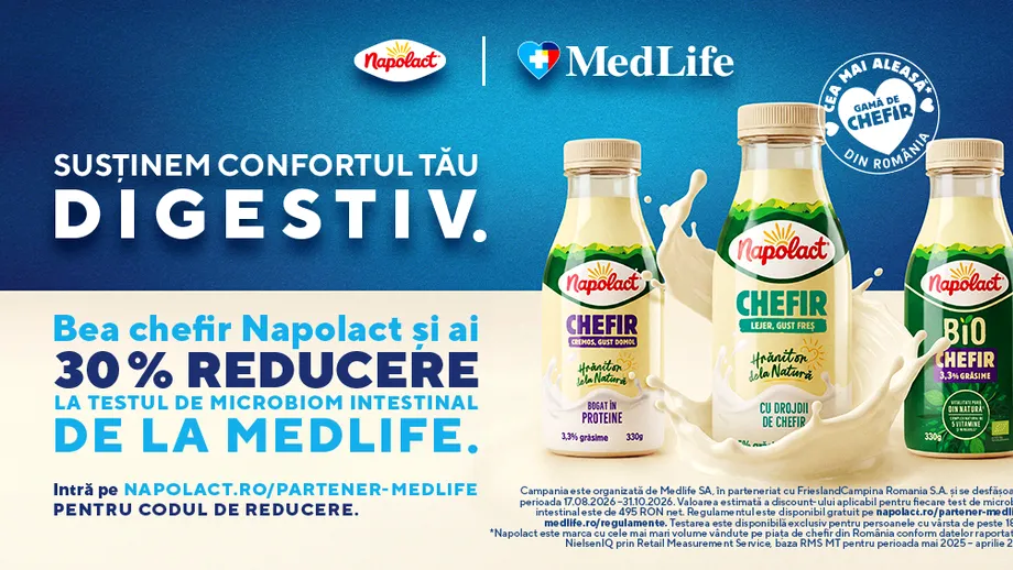 (P) MedLife și Napolact au grijă de confortul digestiv: de la alimentație la analiza microbiomului