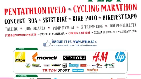 BikeFest vă aşteaptă pe 14 şi 15 septembrie în parcul Izvor din Capitală, la festivalul bicicliştilor urbani!
