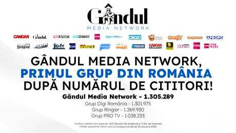 Gândul Media Network, cel mai citit grup de presă din România!