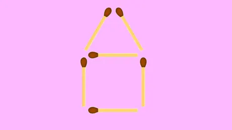 Test IQ doar pentru genii | Mutați 2 chibrituri pentru a obține 5 pătrate