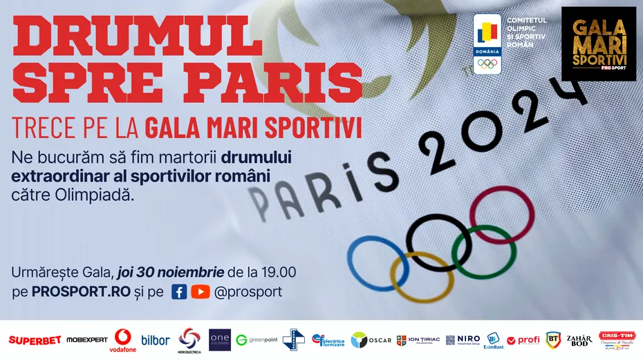 Drumul spre Paris trece pe la Gala Mari Sportivi 2023. Marile performanțe ale sportului românesc sunt premiate de ProSport