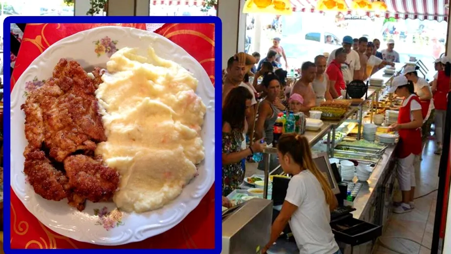 Cât costă un șnițel cu piure de cartofi, la 