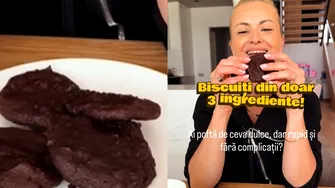 Biscuiți din trei ingrediente, după rețeta Elwirei Petre. Desert rapid și fără zahăr adăugat