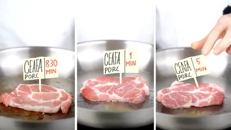 Câte minute trebuie lăsată ceafa de porc în tigaie, de fapt. Greșeala pe care mulți români o fac
