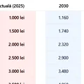Ce pensie vei avea în anii 2030, 2035, 2040 și 2050, în funcție de cât primești acum. Tabel estimativ pentru pensionarii din România