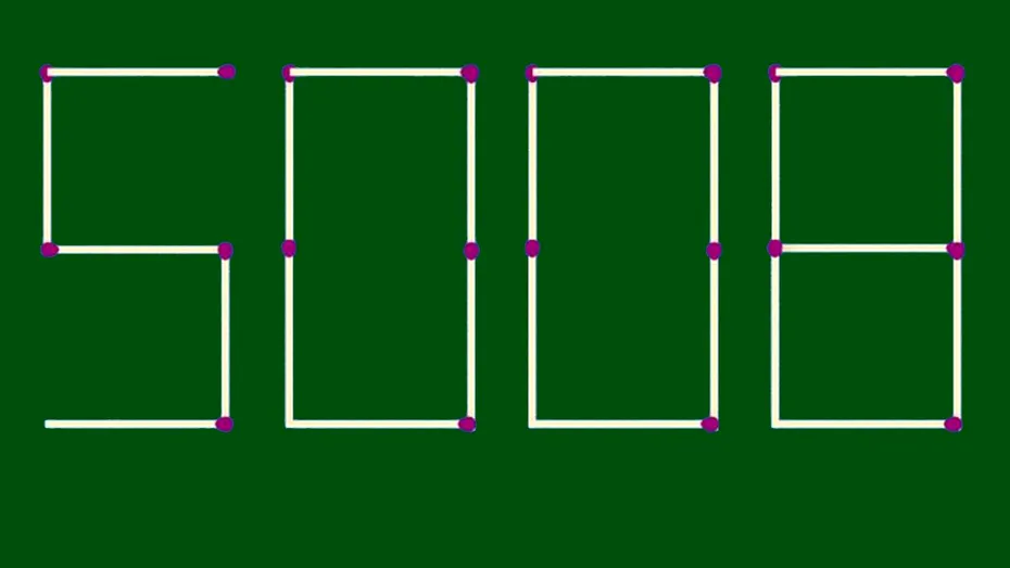 Test de inteligență | Mutați doar 2 bețe, pentru a transforma 5008 în cel mai mare număr cu putință