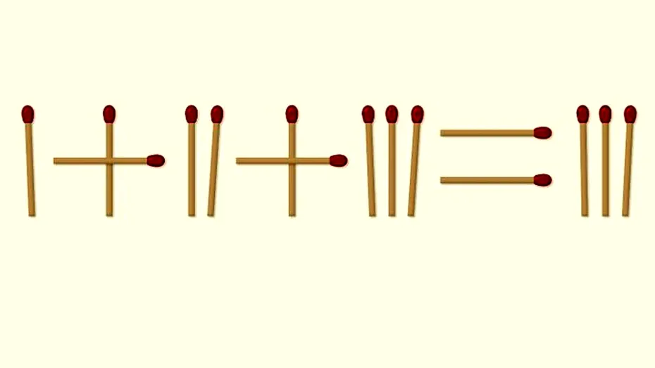 Test IQ cu chibrituri | Mută un singur băț ca să obții o egalitate corectă!