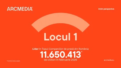 Locul 1.  ARCMEDIA, liderul în presa online din România cu peste 11 milioane de cititori în luna februarie