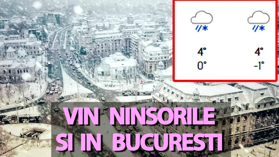 Vin ninsorile și în București! Când ninge în Capitală, potrivit meteorologilor Accuweather