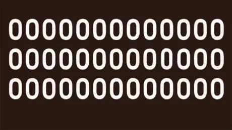 Test optic | Ai o vedere perfectă dacă poți găsi cifra 0 ascunsă printre aceste litere O, în cel mult 5 secunde