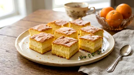 Prăjitură turnată cu cremă de brânză Hochland Crème Clasic și aromă de portocală