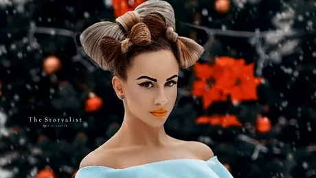 Sandra Izbaşa a fost transformată în „Alice în ţara minunilor” de hairstylistul Adrian Perjovschi