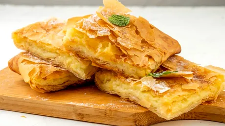 Cum să faci Bougatsa, plăcinta grecească cu cremă de griș. E peste tot în meniurile din Thessaloniki