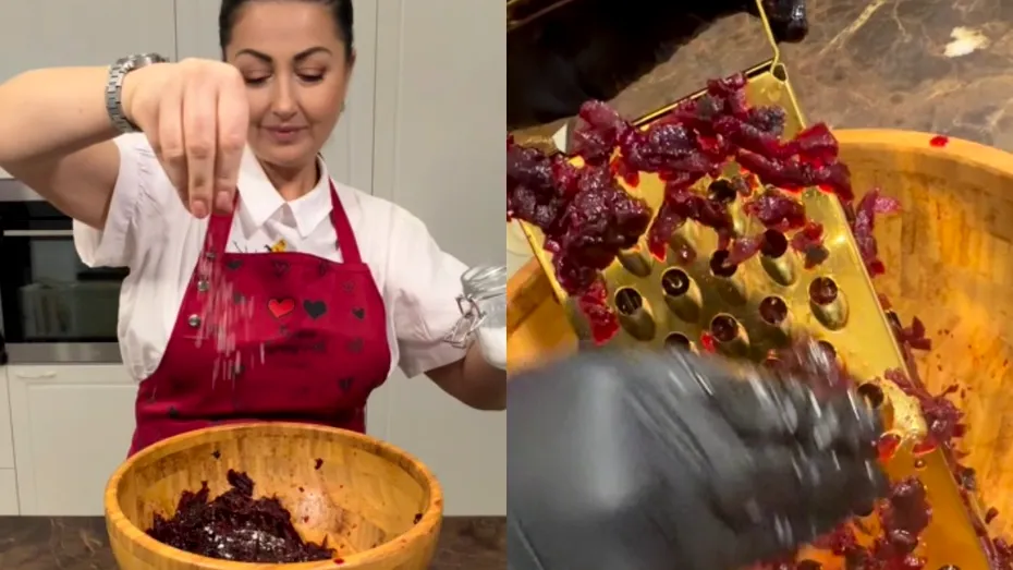 Rețeta de salată de sfeclă roșie a Gabrielei Cristea. Poate fi servită și în post