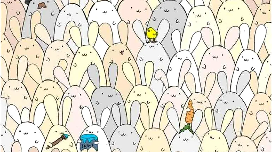 TEST IQ | Doar 2% dintre oameni pot găsi oul de Paște ascuns printre iepurași