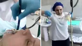 Un şarpe de 1.2 metri i-a intrat pe gât unei femei în timp ce dormea. Momentul de groază în care medicii îl scot din gura pacientei VIDEO