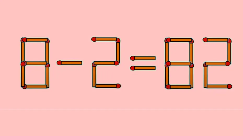 Test de inteligență | Corectați 8-2=82, mutând un singur chibrit