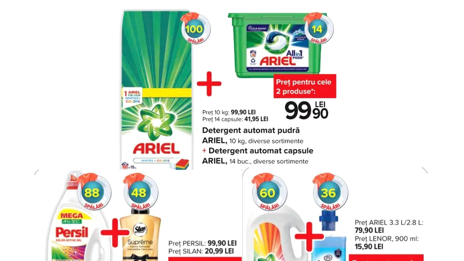 Oferta Carrefour la detergenți și balsam de rufe. Prețuri MICI în perioada 3.05-9.05.2023
