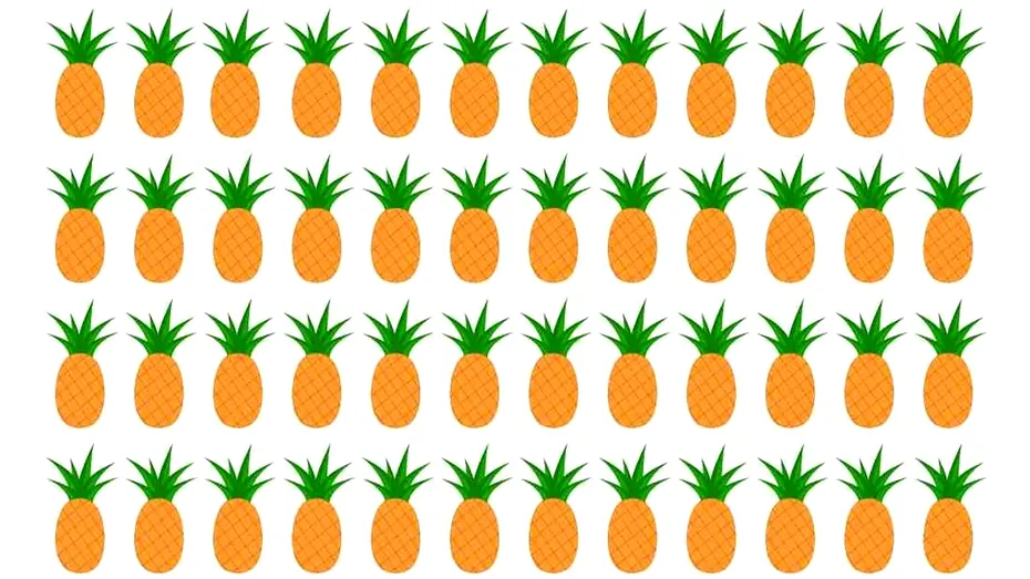 TEST IQ | Care ananas este diferit de ceilalți? Găsiți-l în maximum 5 secunde!