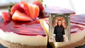 Rețeta Roxanei Blenche de cheesecake la rece cu căpșuni. Desertul cremos care nu necesită coacere