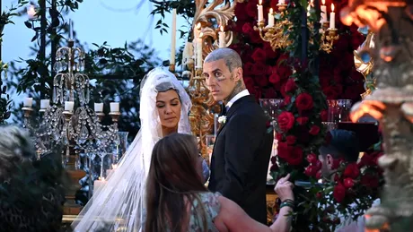 Kourtney Kardashian și Travis Barker au spus „DA” a treia oară. Cum a arătat nunta din Portofino
