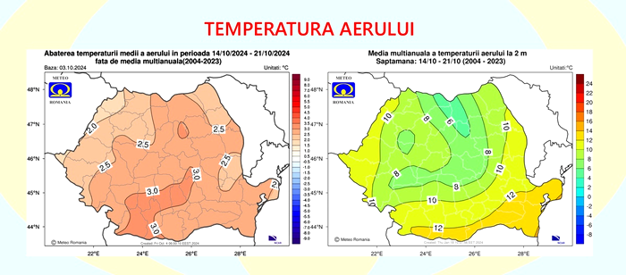 Prognoza meteo pentru săptămâna 14-21 octombrie 2024