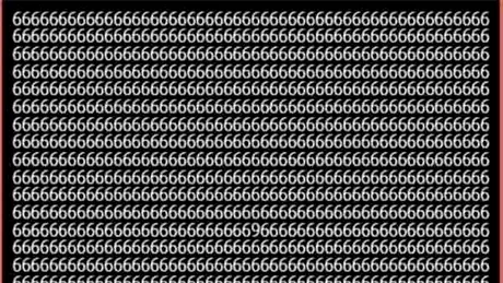 Iluzie optică | Printre aceste cifre 6, se află și o cifră 9. Găsiți-o!