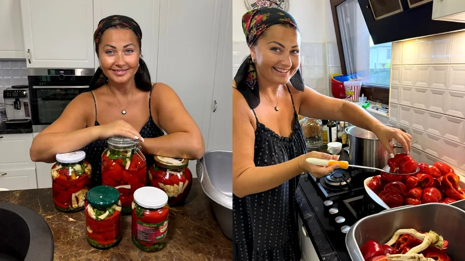 Rețeta Gabrielei Cristea pentru gogoșari opăriți în oțet cu zahăr. Cum prepară vedeta murăturile