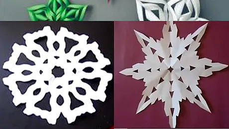 Cum să faci decoraţiuni “fulgi de zăpadă” din hârtie - video
