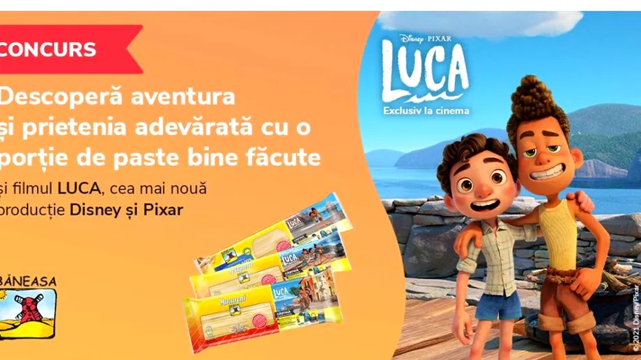 Descoperă aventura și prietenia adevărată cu o porție de paste bine făcute și sărbătorește lansarea celei mai noi producții Disney și Pixar – Luca!