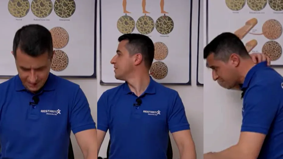 VIDEO 2 minute cu exerciții pentru durerea de cervicală. Alexandru Ilie: „Devin eficiente când sunt repetate zilnic. Dacă înțelegi asta, rezultatele apar”