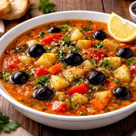 Ciorba cu măsline, gustul simplu care adună familia în jurul mesei. Poate fi acrită cu borș sau lămâie