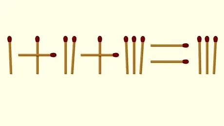 Test IQ cu chibrituri | Mută un singur băț ca să obții o egalitate corectă!