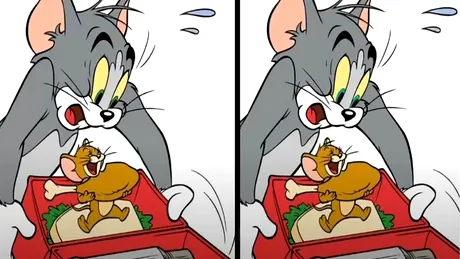 TEST IQ | Aceste două poze cu Tom și Jerry par identice, dar nu sunt. Găsiți SINGURA diferență!