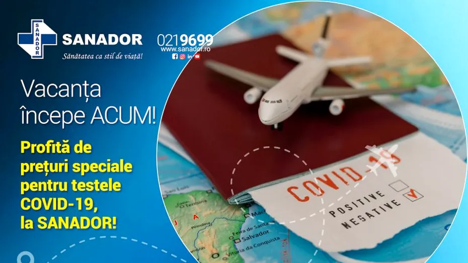 Pregătit de vacanță? Testează-te COVID la prețuri speciale, la SANADOR!