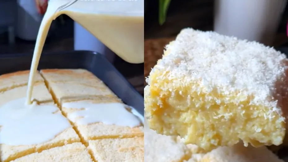 Prăjitura cu cocos care a cucerit internetul. Desertul copilăriei, gata în doar câteva minute