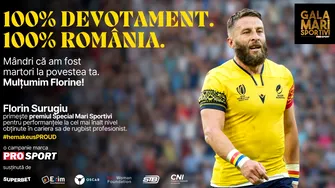 Florin Surugiu, premiat la Gala Mari Sportivi 2024! A fost ales cel mai bun jucător de rugby din campionatul intern