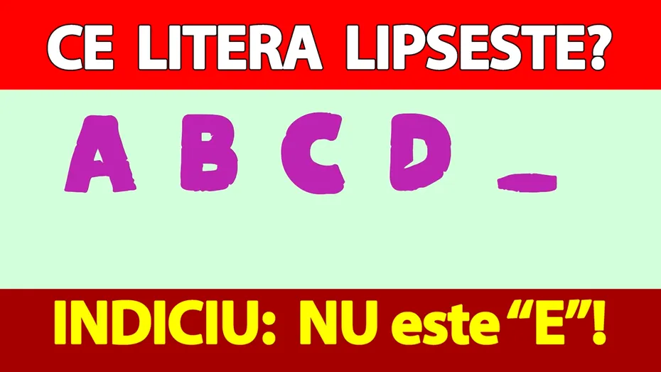 Testul IQ exclusiv pentru genii | Ce literă lipsește? Indiciu: nu este 