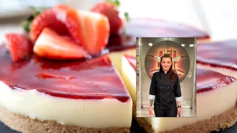 Rețeta Roxanei Blenche de cheesecake la rece cu căpșuni. Desertul cremos care nu necesită coacere