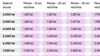Câți bani vei primi la pensie, în funcție de salariul actual și de vechimea cu care te pensionezi