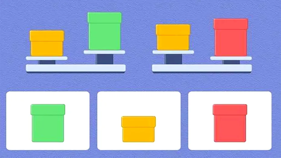 Test de inteligență | Care cutie este cea mai grea: cea galbenă, cea verde sau cea roșie?